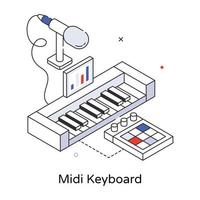 Trendy Midi Keyboard vector