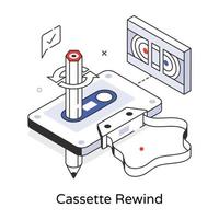 Trendy Cassette Rewind vector