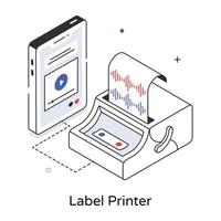 Trendy Label Printer vector