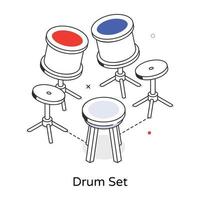 Trendy Drum Set vector
