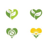 logotipos de la ecología de la hoja del árbol verde vector