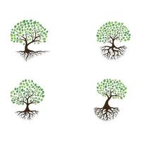 Logos of green Tree leaf ecology vector