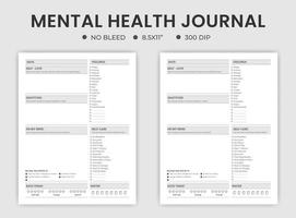 Mental health journal logbook planner template vector