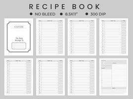 Recipe book journal logbook, recipe notebook. vector