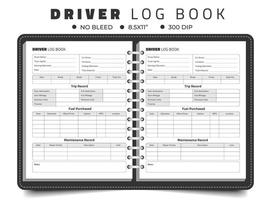 diario conductor Iniciar sesión libro a grabar vehículo detalles, excursiones, y kilometraje registro, mantenimiento computadora portátil, Perfecto para personal y negocio propósitos. vector