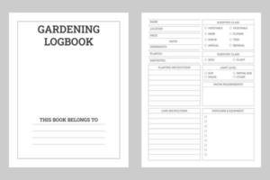 Gardening logbook or notebook vector