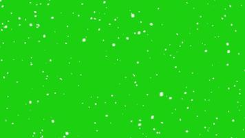 långsam snöfall grön skärm täcka över animerad snö faller fri video