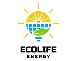 Solar energy symbol renewable industry logo design. vector