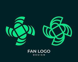 Geometric industrial fan logo design. vector