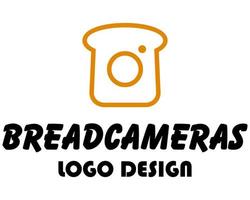 Bread symbol and photography camera logo design. vector