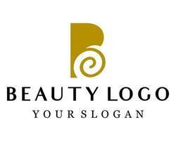 Letter B monogram beauty salon logo design. vector
