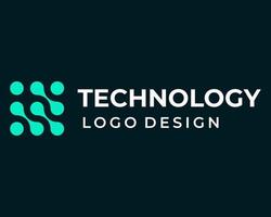 Technology symbol and connectivity logo design. vector