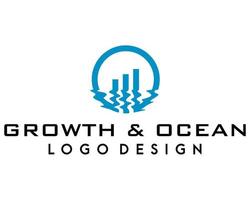 Finance business graphic and ocean logo design. vector