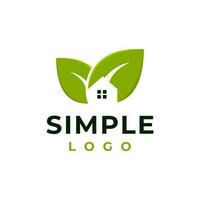 logo green house leaf  green template vector