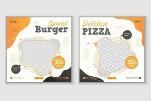 Gradient Color Food Menu Social Media Banner Template design. vector