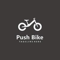 Simple Kid Push Bike Bicycle Silhouette logo design inspiration vector