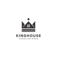 King Queen Crown House Real Estate Building Luxury logo design vector icon