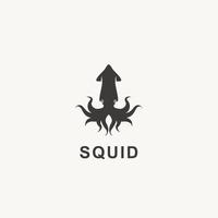 Squid silhouette logo icon vector illustration