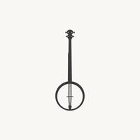 banjo string instrument simple flat minimalist logo design vector