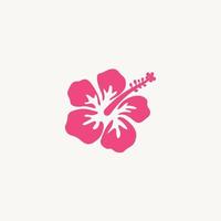 Hibiscus flower simple logo design icon vector on white background