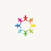 People team unity circle logo design symbol icon vector