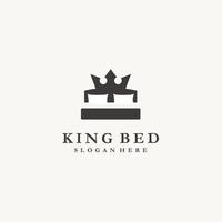 corona Rey cama logo icono vector