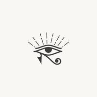 Eyes of horus illuminati light ray logo design icon vector