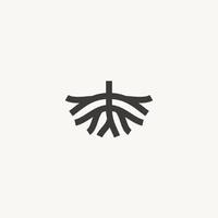 Abstract tree root simple logo design vector icon