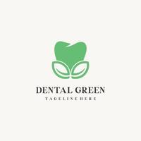 hoja dental, para dentista dental odontología clínica logo diseño icono vector