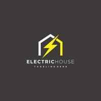 Home Bolt Flash Minimalist Logo Vector, Electric House Logo Icon Design Element, Design Illustration vector