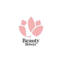 cara flor naturaleza belleza mujer logo diseño vector