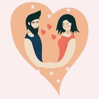 Lovely Couple Flat Illustration vector