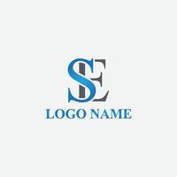 Vector modern monogram initial letter SE logo design template