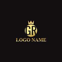 Vector abstract premium royal luxury elegant letter GR logo design