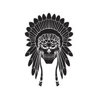 Apache Head Black Vector Illustration