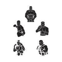 boxers set collection tattoo illustration vector