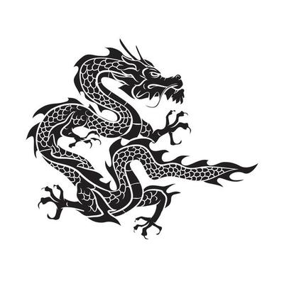 chinese dragon logo black