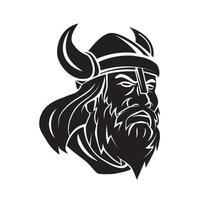 Viking Head Black Vector Illustration