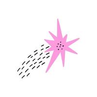 the star is drawn in a flat style. hand drawn vector illustration.