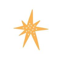 the star is drawn in a flat style. hand drawn vector illustration.