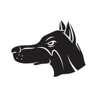 Dog Head Black Vector Illustration