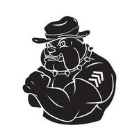 Bulldog Security Black Vector Illustration