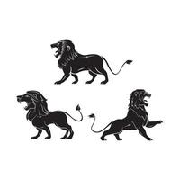lions set collection tattoo illustration vector