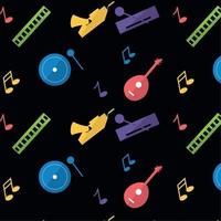 sin costura modelo antecedentes con musical instrumentos vector ilustración