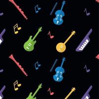 sin costura modelo antecedentes con musical instrumentos vector ilustración