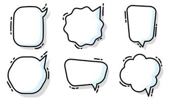 Set of different empty comic speech bubbles Vector illustration