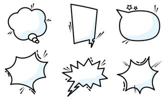 Set of different empty comic speech bubbles Vector illustration