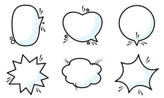 Set of different empty comic speech bubbles Vector illustration