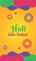 Colored vertical poster of Holi festival Vector illustration