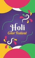 Colored vertical poster of Holi festival Vector illustration